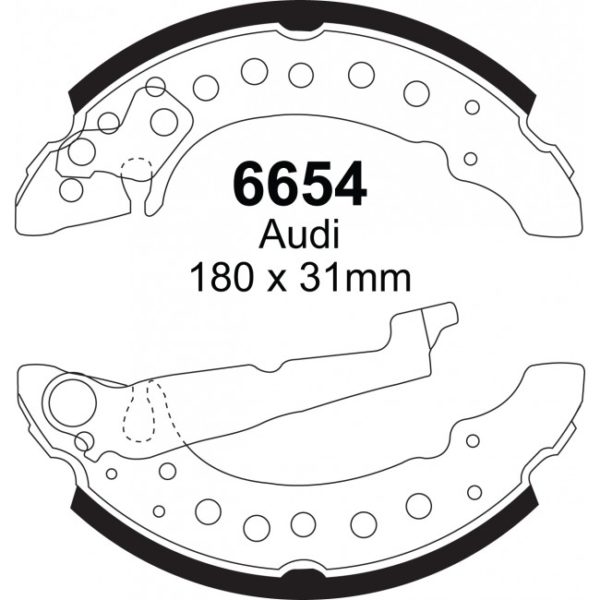 EBC Brakes Brake Shoes (Rear, 6654)