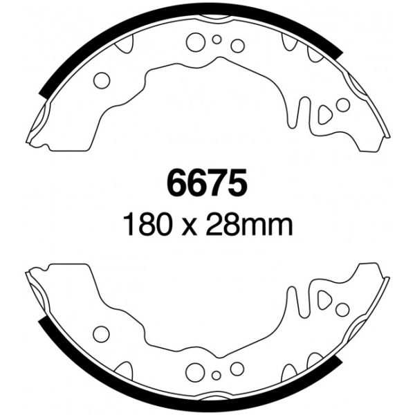 EBC Brakes Brake Shoes (Rear, 6675)